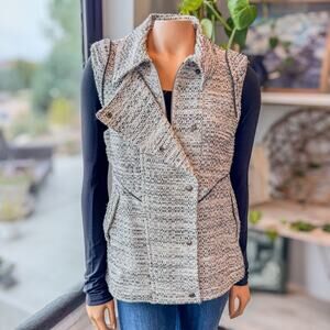 Truth And Pride, Aaron Tweed Vest w/ Black Leather Piping, Women's Medium